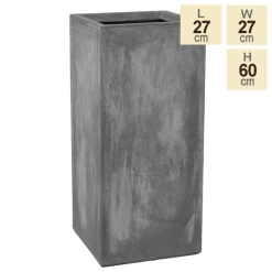 60cm Fibrecotta Cement Finish Tall Cube Planter 9 60cm Fibrecotta Cement Finish Tall Cube Planter -Cheap PLANTERS Store PP4042M main image c8e5