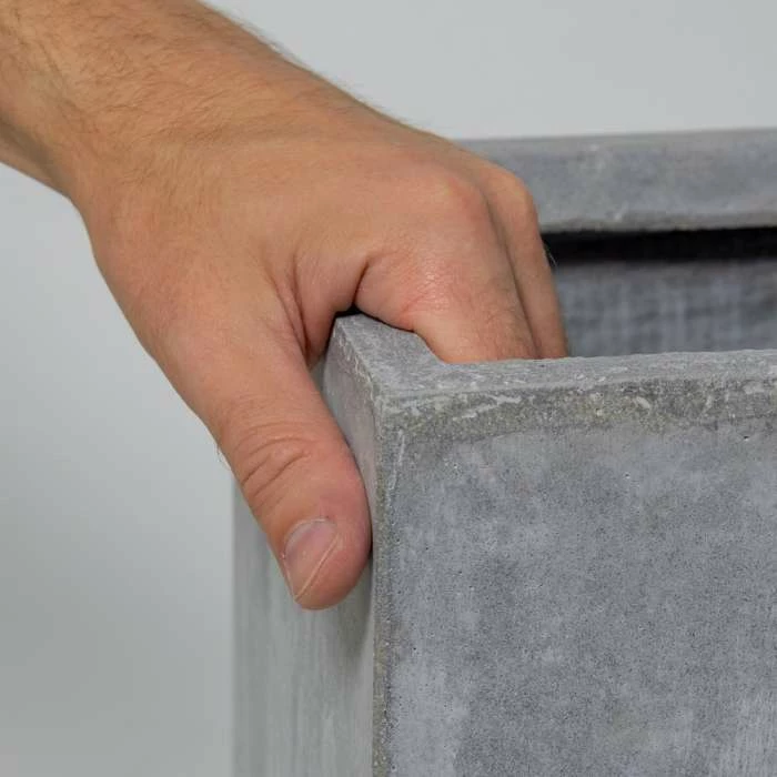 50cm Fibrecotta Cement Finish Tall Cube Planter 4 50cm Fibrecotta Cement Finish Tall Cube Planter - Image 4