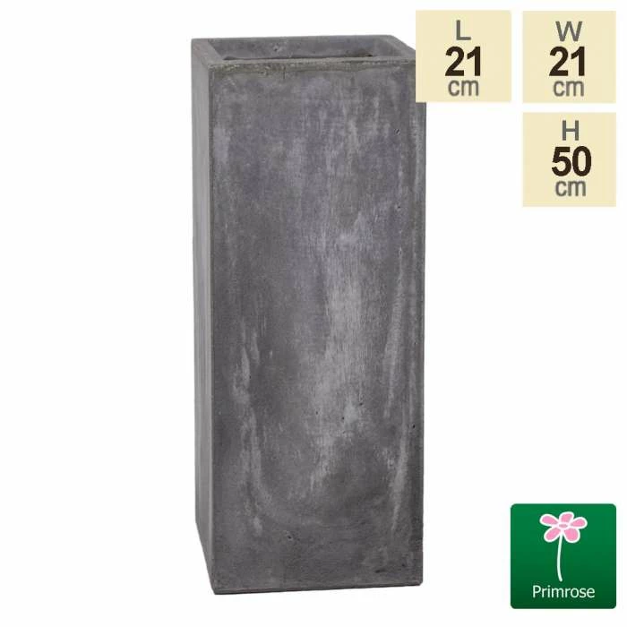 50cm Fibrecotta Cement Finish Tall Cube Planter 1 50cm Fibrecotta Cement Finish Tall Cube Planter
