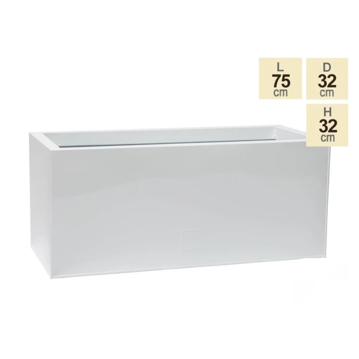 75cm Trough Zinc White Gloss Dipped Galvanised Planter 5 75cm Trough Zinc White Gloss Dipped Galvanised Planter - Image 5