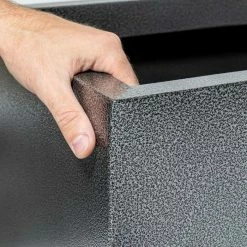 75cm Trough Zinc Silver & Black Textured Dipped Galvanised Planter