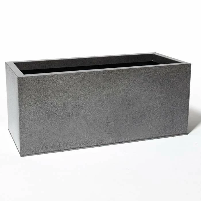 75cm Trough Zinc Silver & Black Textured Dipped Galvanised Planter 2 75cm Trough Zinc Silver & Black Textured Dipped Galvanised Planter - Image 2