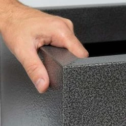 60cm Cube Zinc Silver & Black Textured Dipped Galvanised Planter