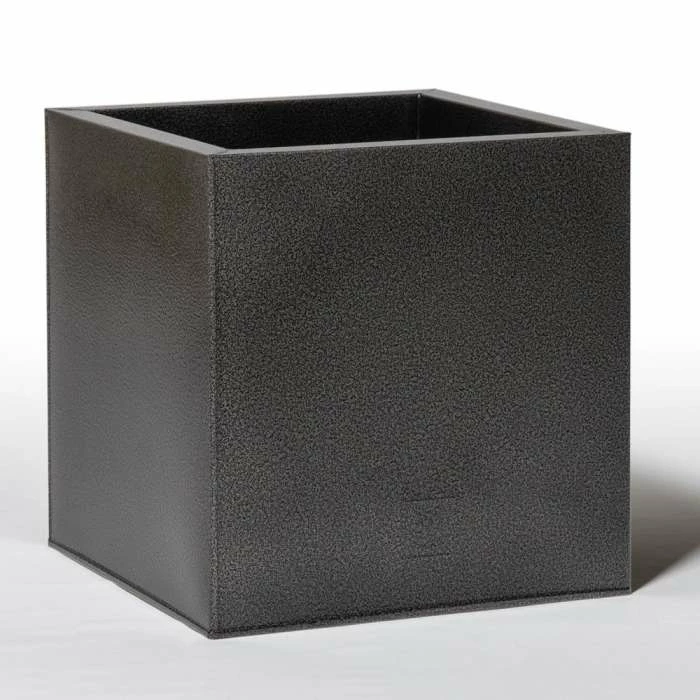 40cm Cube Zinc Silver & Black Textured Dipped Galvanised Planter 1 40cm Cube Zinc Silver & Black Textured Dipped Galvanised Planter
