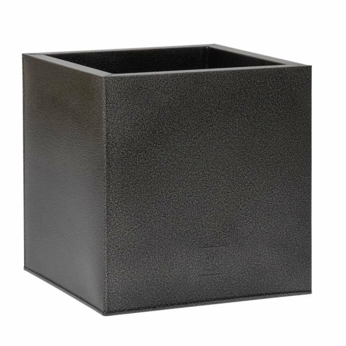 40cm Cube Zinc Silver & Black Textured Dipped Galvanised Planter 5 40cm Cube Zinc Silver & Black Textured Dipped Galvanised Planter - Image 5