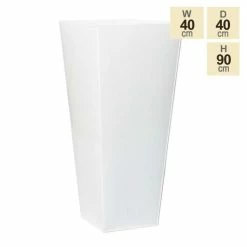 90cm Flared Square Zinc White Gloss Dipped Galvanised Plante -Cheap PLANTERS Store PP40771 main image e33e
