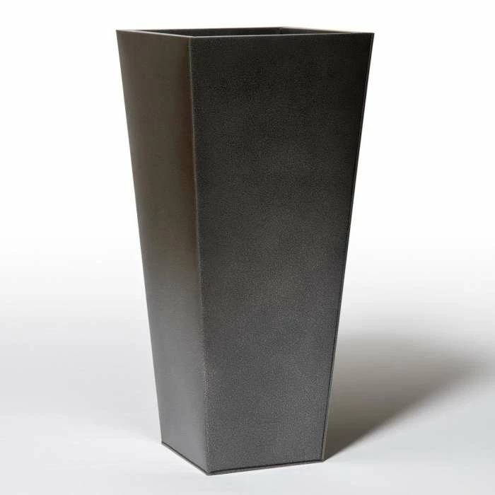 90cm Flared Square Zinc Silver & Black Textured Dipped Galvanised Planter 1 90cm Flared Square Zinc Silver & Black Textured Dipped Galvanised Planter