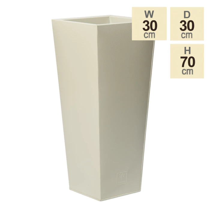 70cm Flared Square Zinc Ivory Textured Dipped Galvanised Planter 4 70cm Flared Square Zinc Ivory Textured Dipped Galvanised Planter - Image 4