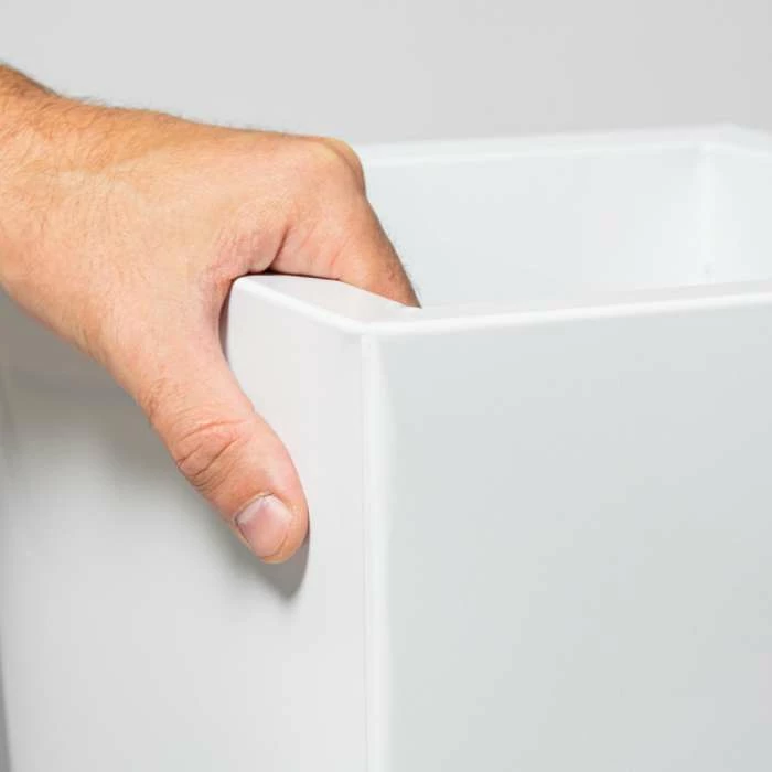 70cm Flared Square Zinc White Gloss Dipped Galvanised Planter 2 70cm Flared Square Zinc White Gloss Dipped Galvanised Planter - Image 2