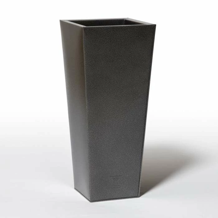 70cm Flared Square Zinc Silver & Black Textured Dipped Galvanised Planter 3 70cm Flared Square Zinc Silver & Black Textured Dipped Galvanised Planter - Image 3