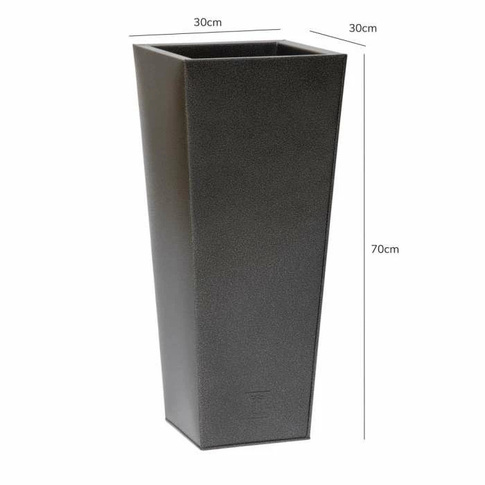 70cm Flared Square Zinc Silver & Black Textured Dipped Galvanised Planter 4 70cm Flared Square Zinc Silver & Black Textured Dipped Galvanised Planter - Image 4