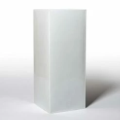 100cm Tall Cube Zinc White Gloss Dipped Galvanised Planter