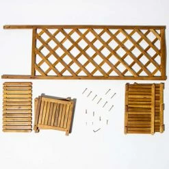 80cm Trough With Trellis Hardwood Planter -Cheap PLANTERS Store PP40789 add image 3 a0cb