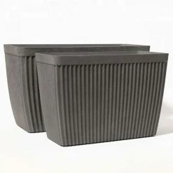 73.5cm Trough Grey Textured Planter 8 73.5cm Trough Grey Textured Planter -Cheap PLANTERS Store PP40811 add image 3 9f16