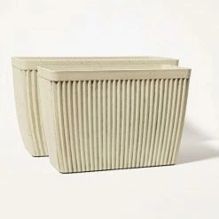 73.5cm Trough White Textured Speckled Planter -Cheap PLANTERS Store PP40814 add image 3 f7bc