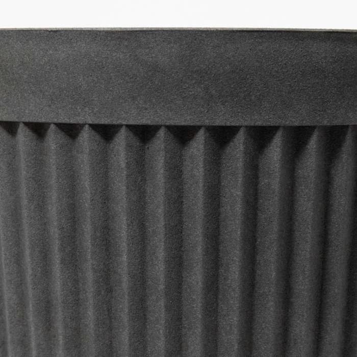 60cm Tall Round Grey Textured Planter 3 60cm Tall Round Grey Textured Planter - Image 3