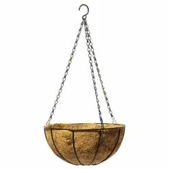 20.5cm Wire Lined Hanging Basket with Coco Liner