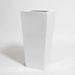 90cm White Gloss Polystone Tall Flared Planter -Cheap PLANTERS Store PP40880 add image 1 a2e3