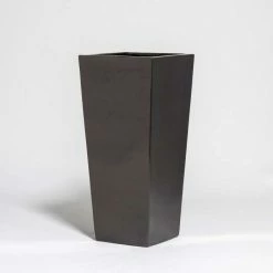 90cm Metallic Grey Polystone Tall Flared Planter -Cheap PLANTERS Store PP40882 add image 1 e1fb