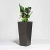90cm Metallic Grey Polystone Tall Flared Planter