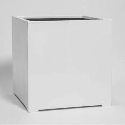 70cm White Gloss Polystone Cube Planter -Cheap PLANTERS Store PP40890 add image 1 b906