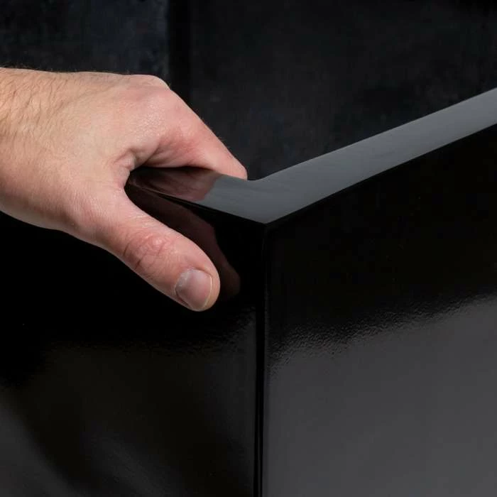 70cm Black Gloss Polystone Cube Planter 2 70cm Black Gloss Polystone Cube Planter - Image 2