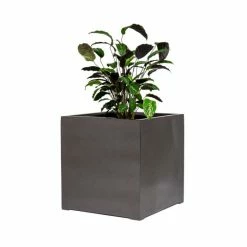 70cm Metallic Grey Polystone Cube Planter -Cheap PLANTERS Store PP40892 add image 2 6358