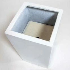 80cm White Gloss Polystone Tall Cubic Planter -Cheap PLANTERS Store PP40910 add image 2 2d5d