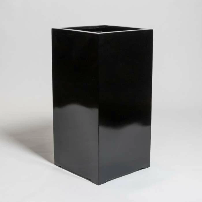 80cm Black Gloss Polystone Tall Cubic Planter 3 80cm Black Gloss Polystone Tall Cubic Planter - Image 3