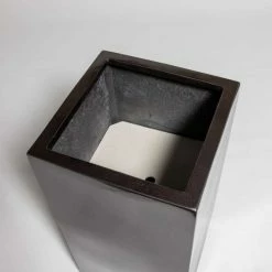 80cm Metallic Grey Polystone Tall Cubic Planter -Cheap PLANTERS Store PP40912 add image 3 bb84