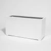 80cm White Gloss Polystone Trough Planter