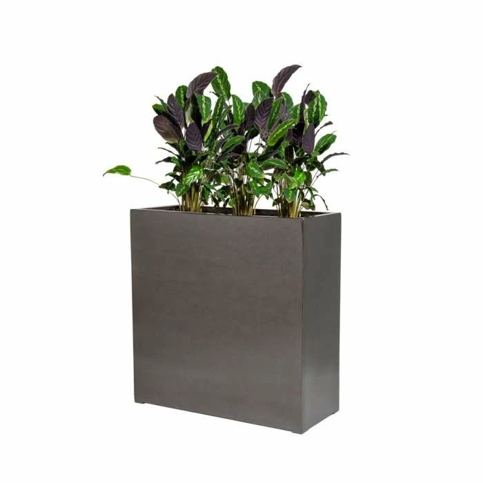 80cm Metallic Grey Polystone High Trough Planter 4 80cm Metallic Grey Polystone High Trough Planter - Image 4