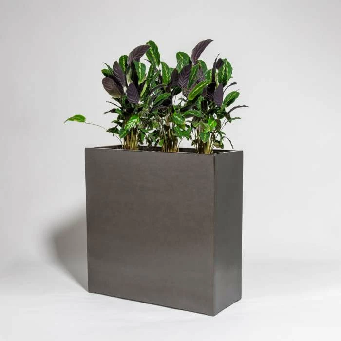 80cm Metallic Grey Polystone High Trough Planter 1 80cm Metallic Grey Polystone High Trough Planter