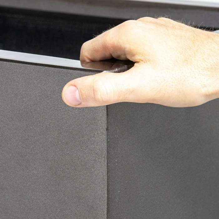 80cm Metallic Grey Polystone High Trough Planter 2 80cm Metallic Grey Polystone High Trough Planter - Image 2