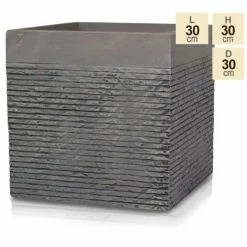 H30cm Medium Light Grey Fibrecotta Brick Design Cube Pot - By Primrose™ 7 H30cm Medium Light Grey Fibrecotta Brick Design Cube Pot - By Primrose™ -Cheap PLANTERS Store PP4506Mx2 83bf