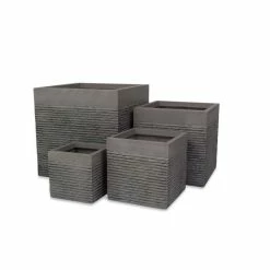 H23cm Small Light Grey Fibrecotta Brick Design Cube Pot - By Primrose™ 8 H23cm Small Light Grey Fibrecotta Brick Design Cube Pot - By Primrose™ -Cheap PLANTERS Store PP4506S add image 3 746f