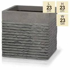 H23cm Small Light Grey Fibrecotta Brick Design Cube Pot - By Primrose™ 9 H23cm Small Light Grey Fibrecotta Brick Design Cube Pot - By Primrose™ -Cheap PLANTERS Store PP4506S a80e
