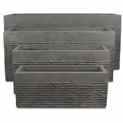 60cm Medium Light Grey Fibrecotta Brick Design Trough Planter - By Primrose™ 9 60cm Medium Light Grey Fibrecotta Brick Design Trough Planter - By Primrose™ -Cheap PLANTERS Store PP4507M add image 3 d3b2