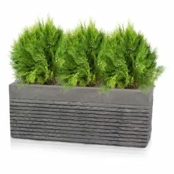 50cm Small Light Grey Fibrecotta Brick Design Trough Planter - By Primrose™ -Cheap PLANTERS Store PP4507S add image 2 b244
