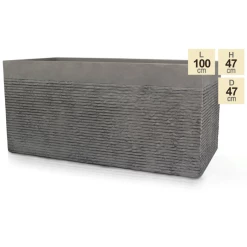 1m Extra Large Light Grey Fibrecotta Brick Design Trough Planter - By Primrose™ 9 1m Extra Large Light Grey Fibrecotta Brick Design Trough Planter - By Primrose™ -Cheap PLANTERS Store PP4507XL main image e939