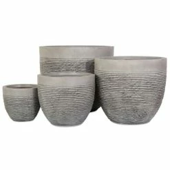 H39cm Large Light Grey Fibrecotta Brick Design Egg-Shaped Planter - By Primrose™ -Cheap PLANTERS Store PP4508L add image 3 2d01