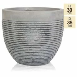 H30cm Medium Light Grey Fibrecotta Brick Design Egg-Shaped Planter - By Primrose 9 H30cm Medium Light Grey Fibrecotta Brick Design Egg-Shaped Planter - By Primrose -Cheap PLANTERS Store PP4508M 438e