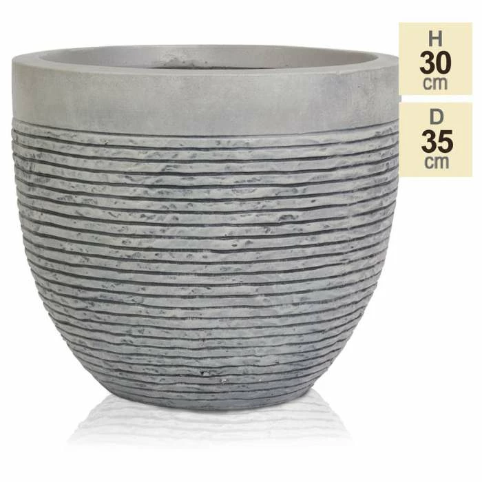 H30cm Medium Light Grey Fibrecotta Brick Design Egg-Shaped Planter - By Primrose 5 H30cm Medium Light Grey Fibrecotta Brick Design Egg-Shaped Planter - By Primrose - Image 5
