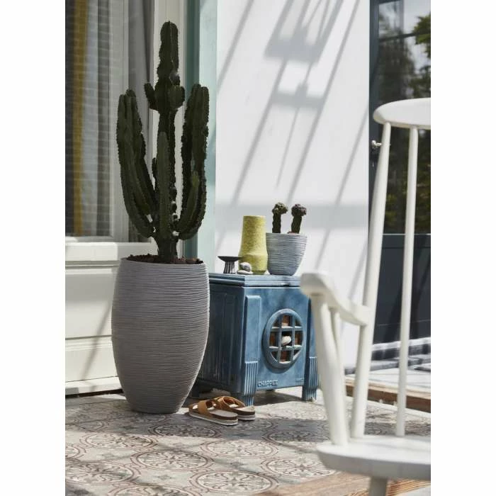 84cm Capi Nature Rib NL Elegant Deluxe Vase Planter in Grey 2 84cm Capi Nature Rib NL Elegant Deluxe Vase Planter in Grey - Image 2