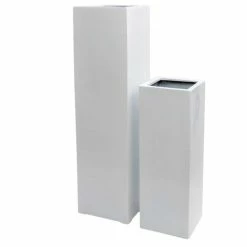 H1m Large Stone Composite High Cube Planter in White -Cheap PLANTERS Store PP5021WL add image 2 9eb3