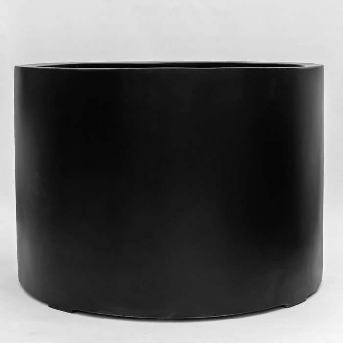 1m Jumbo Stone Composite Low Cylinder Planter in Black 1 1m Jumbo Stone Composite Low Cylinder Planter in Black