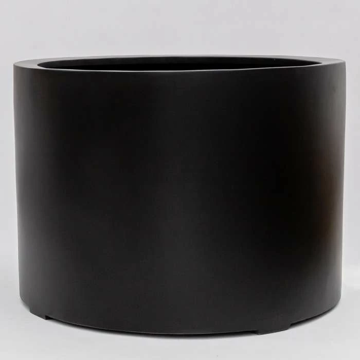 85cm XL Stone Composite Low Cylinder Planter in Black 1 85cm XL Stone Composite Low Cylinder Planter in Black