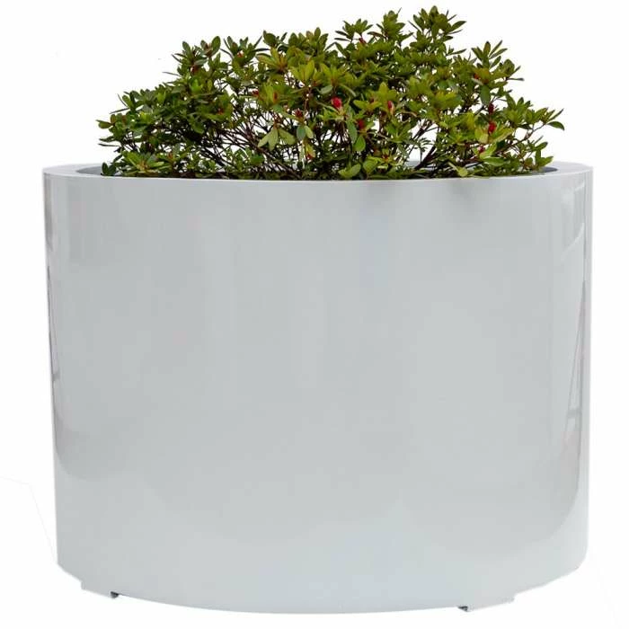 1m Jumbo Stone Composite Low Cylinder Planter in White 3 1m Jumbo Stone Composite Low Cylinder Planter in White - Image 3