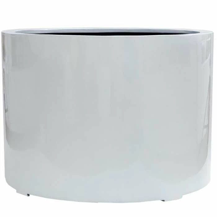 1m Jumbo Stone Composite Low Cylinder Planter in White 1 1m Jumbo Stone Composite Low Cylinder Planter in White