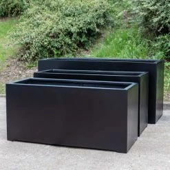 1.2m XL Stone Composite Trough Planter in Black -Cheap PLANTERS Store PP5025BXL add image 3 802d